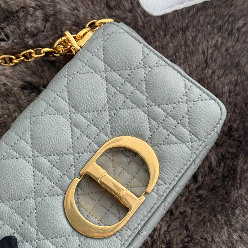 🖤Dior CARO手袋/Dior CARO包/Dior側背包/Dior鏈袋包/Dior肩背包/Dior藤格紋(小號/石灰色)🖤無花果精品-0