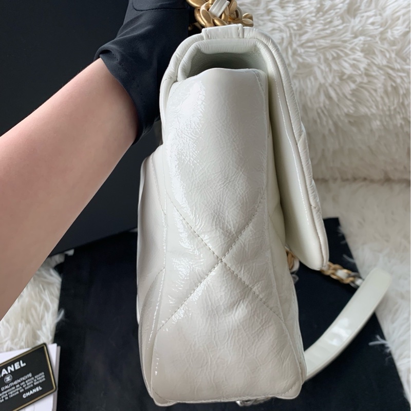 香奈兒 Chanel 20k 19bag 中號 白色 油蠟牛皮-2