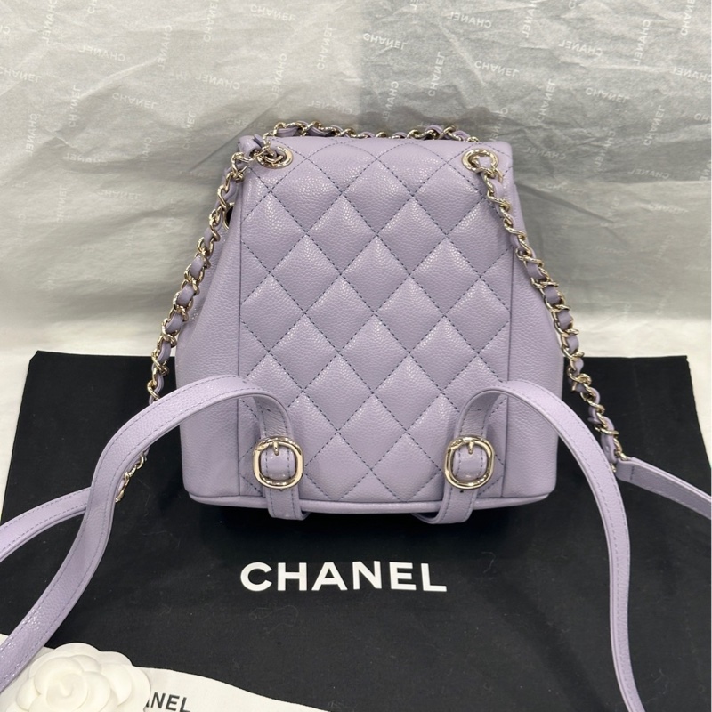 香奈兒 Chanel 24a 星黛露 紫色 小號 duma 青蛙包 牛皮 雙肩包 小背包-1