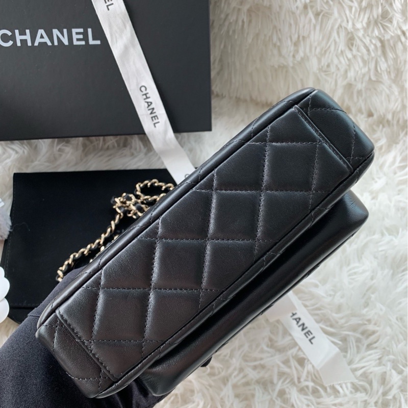 香奈兒 chanel 25c 相機包 黑金 羊皮 手提 單肩-4