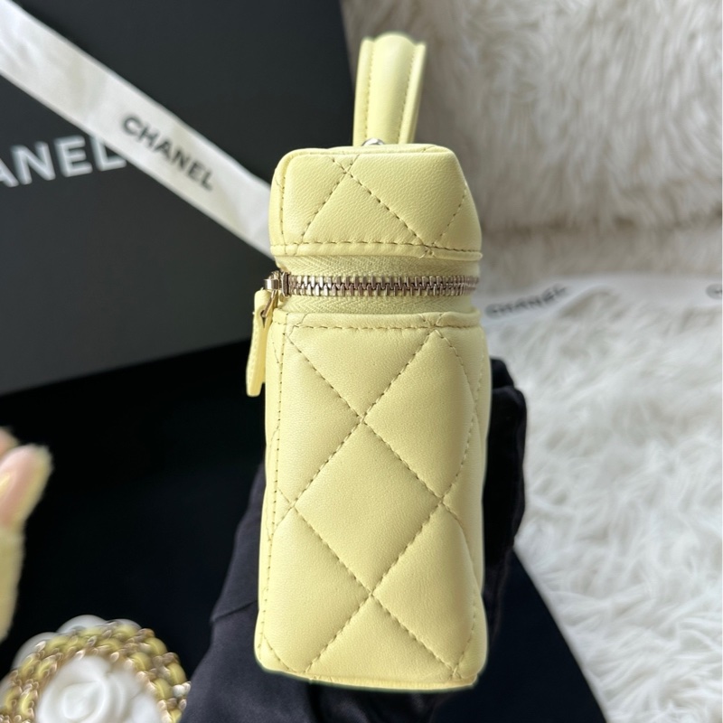 香奈兒 Chanel 25c lp 小雞黃色 飯盒包 盒子包 手提斜挎包 鏈條可拆卸 羊皮-3