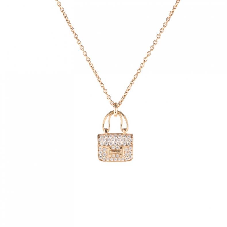 Amulettes Constance 康康 項鍊 滿鑽 新扣 18K玫瑰金/鑽石 項鍊 玫瑰金 18K-1