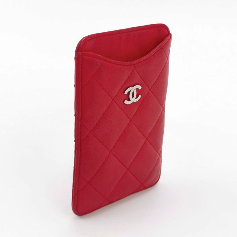 Chanel 羊皮 純色 菱格 絎縫 雙C 標識 卡包-2