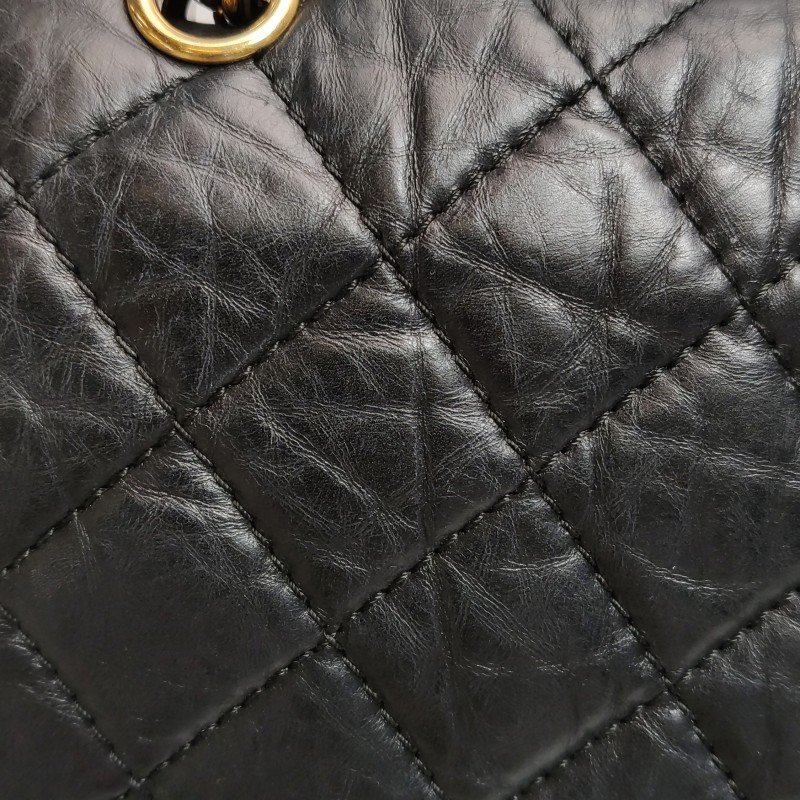 Chanel 2.55 Flag Bag 經典款 油蠟皮 菱格 絎縫 矩形旋扣 單肩包-16