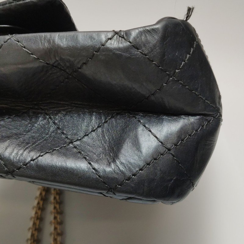 Chanel 2.55 Flag Bag 經典款 油蠟皮 菱格 絎縫 矩形旋扣 單肩包-19