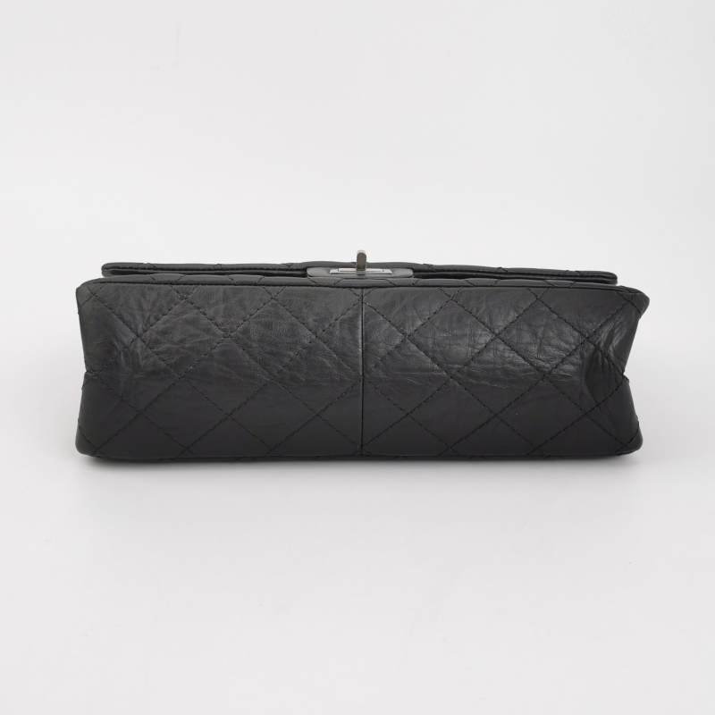 Chanel 2.55 Flag Bag 經典款 大號 油蠟皮 菱格 絎縫 長方形旋扣 單肩包-5