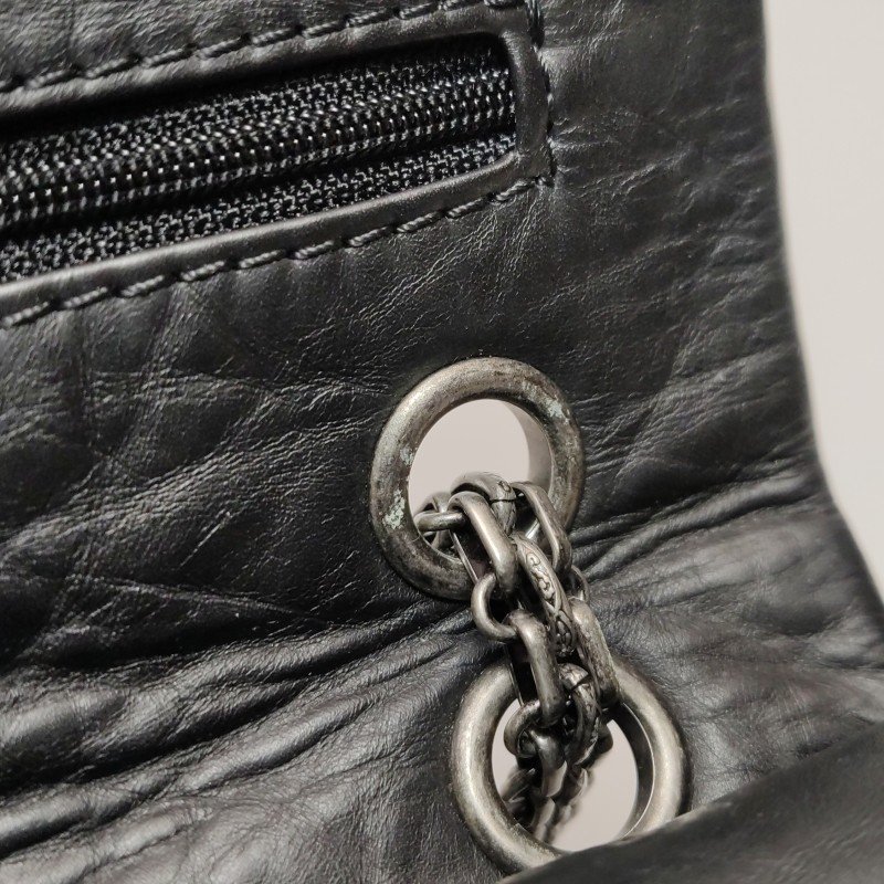 Chanel 2.55 Flag Bag 經典款 大號 油蠟皮 菱格 絎縫 長方形旋扣 單肩包-12