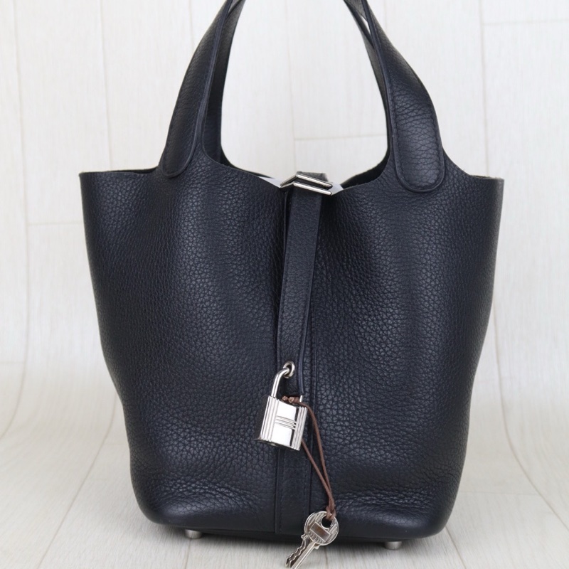 Hermes Picotin 18 黑銀菜籃子-3