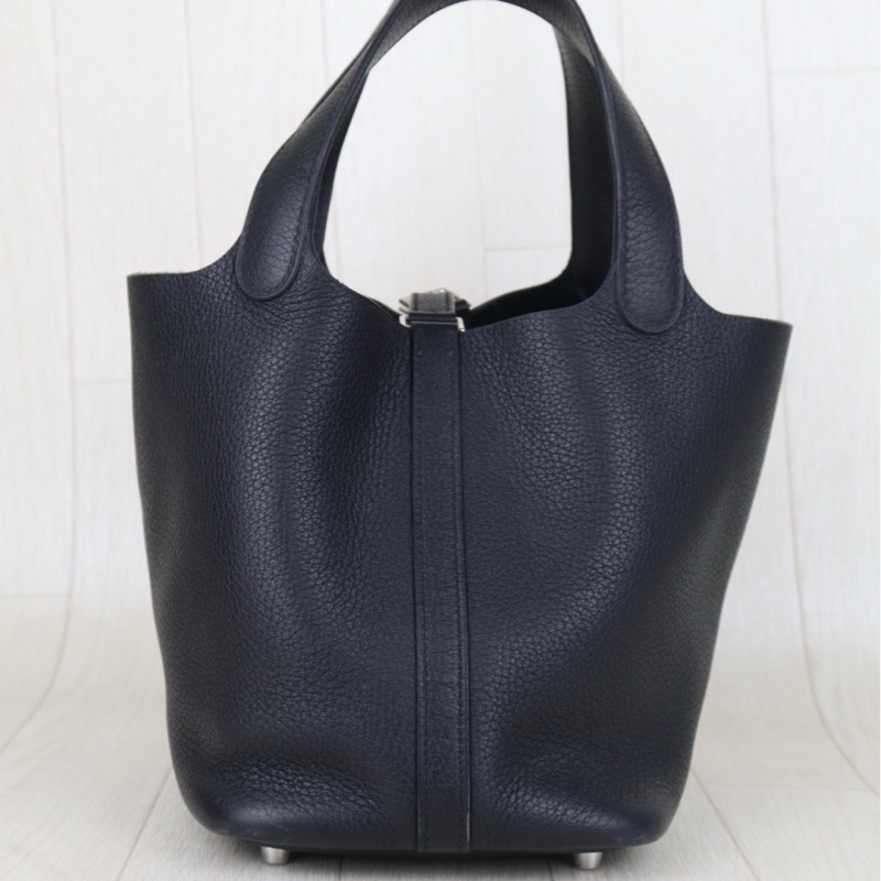 Hermes Picotin 18 黑銀菜籃子-4