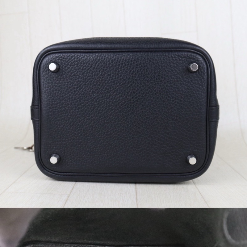 Hermes Picotin 18 黑銀菜籃子-7