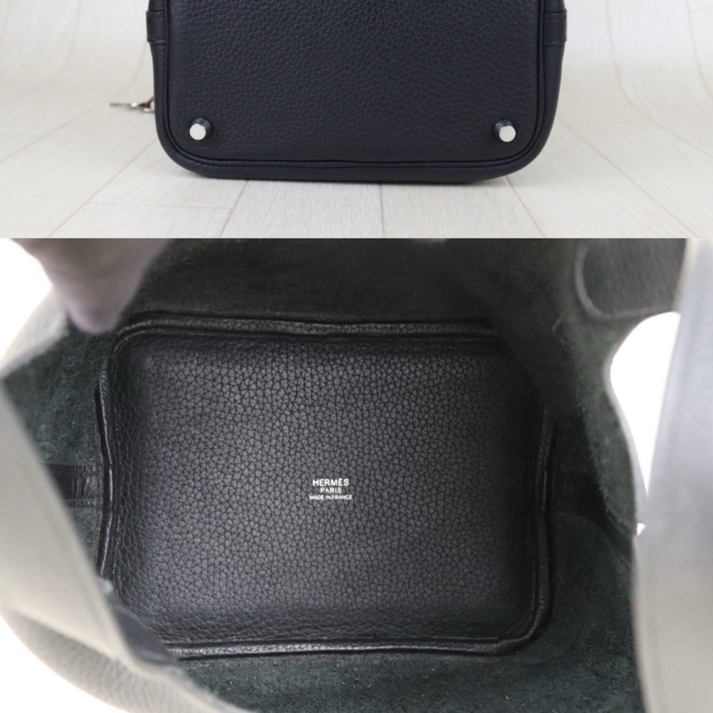 Hermes Picotin 18 黑銀菜籃子-10