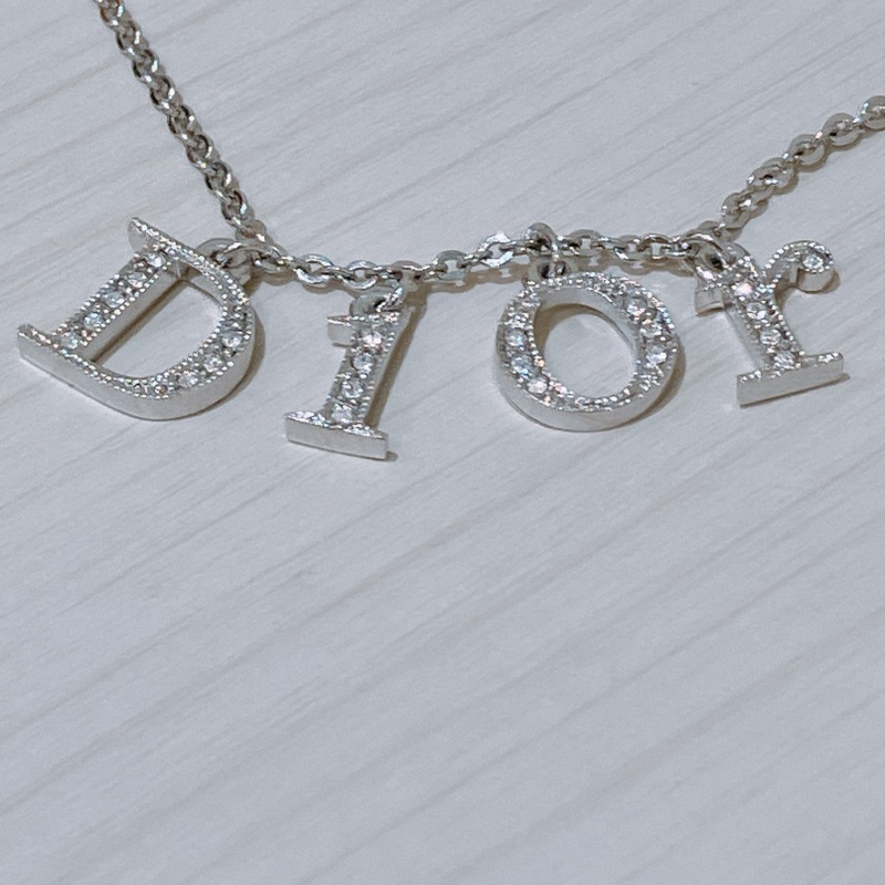 TK1804 CHRISTIAN DIOR 迪奧吊飾經典水晶字項鏈CLASSIC CRYSTAL LOGO SHORT NECKLACE-0