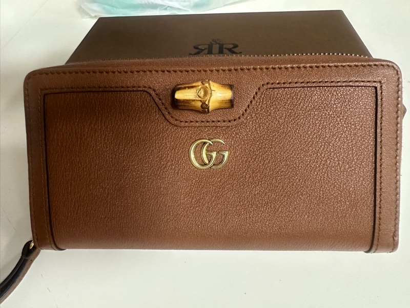 GUCCI竹節金扣拉鍊長夾-7