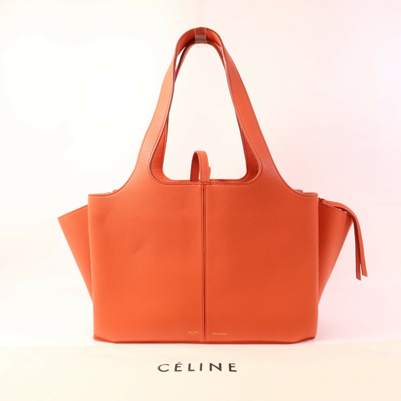 CELINE 牛皮皮革Tri-Fold金扣肩背袋-5