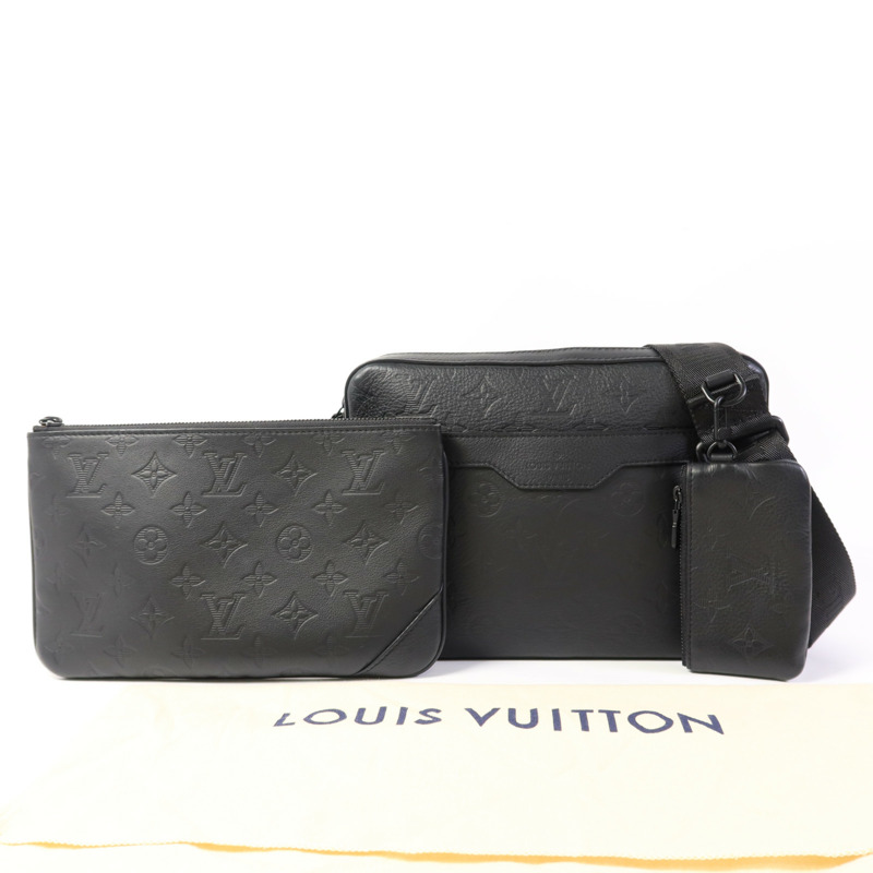 LOUIS VUITTON Monogram Shadow Trio Messenger肩背袋-17