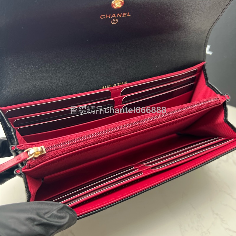 💗香緹國際精品💗 Chanel 19長夾 羊皮 極新 盒裝完整-9