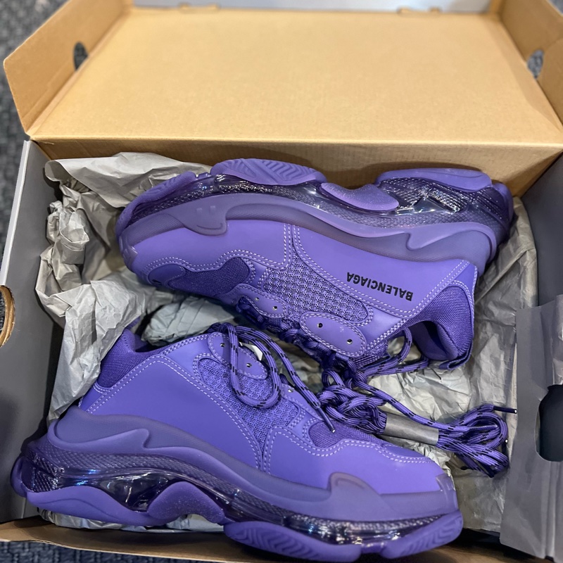 巴黎世家 Balenciaga 時髦灰紫 經典厚底老爹鞋 割愛就一雙歐碼41 42可穿 #配色超愛💜-0