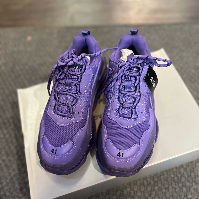 巴黎世家 Balenciaga 時髦灰紫 經典厚底老爹鞋 割愛就一雙歐碼41 42可穿 #配色超愛💜-5