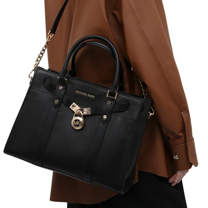 MICHAEL KORS Nouveau Hamilton 黑色/小號皮革/手提/肩背-6