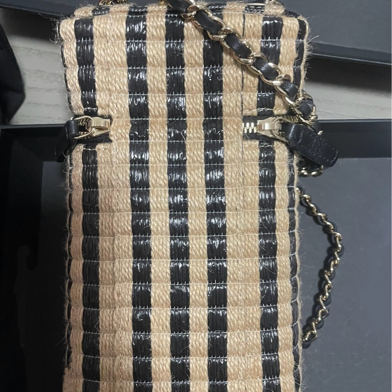 Chanel / 香奈兒 拉菲草編手機包-7