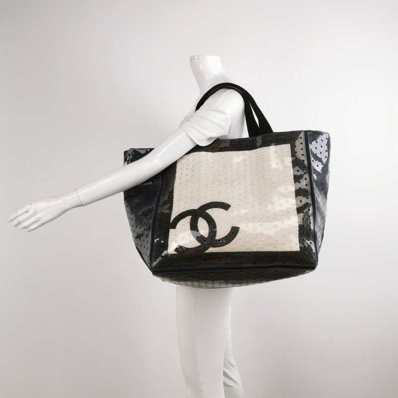 Chanel 帆布 拼色 雙C Logo 單肩包 手提包-1