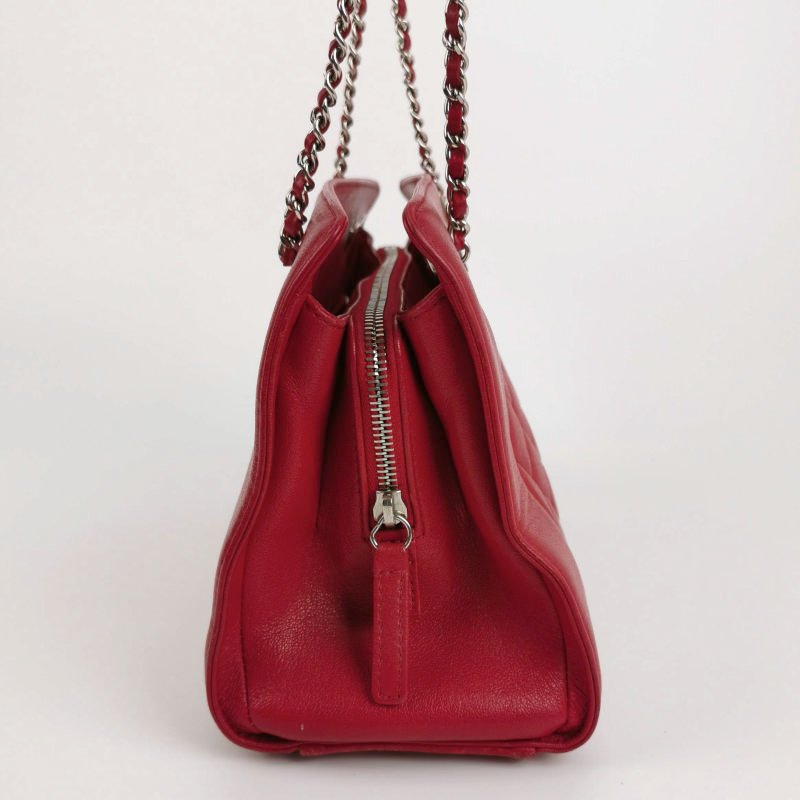 Chanel 羊皮 純色 菱格 絎縫 雙C Logo 單肩包-3