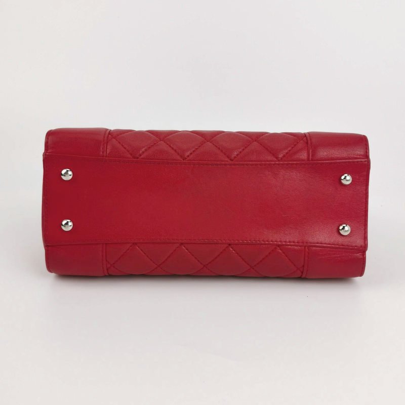 Chanel 羊皮 純色 菱格 絎縫 雙C Logo 單肩包-5