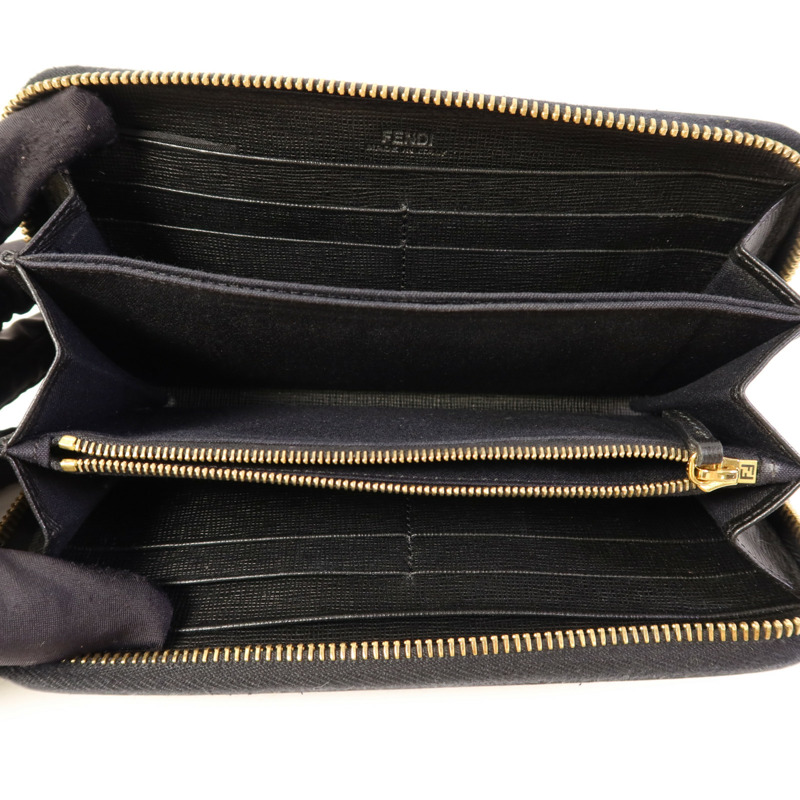 FENDI 牛皮皮革Long Round Wallet金扣長錢包-4