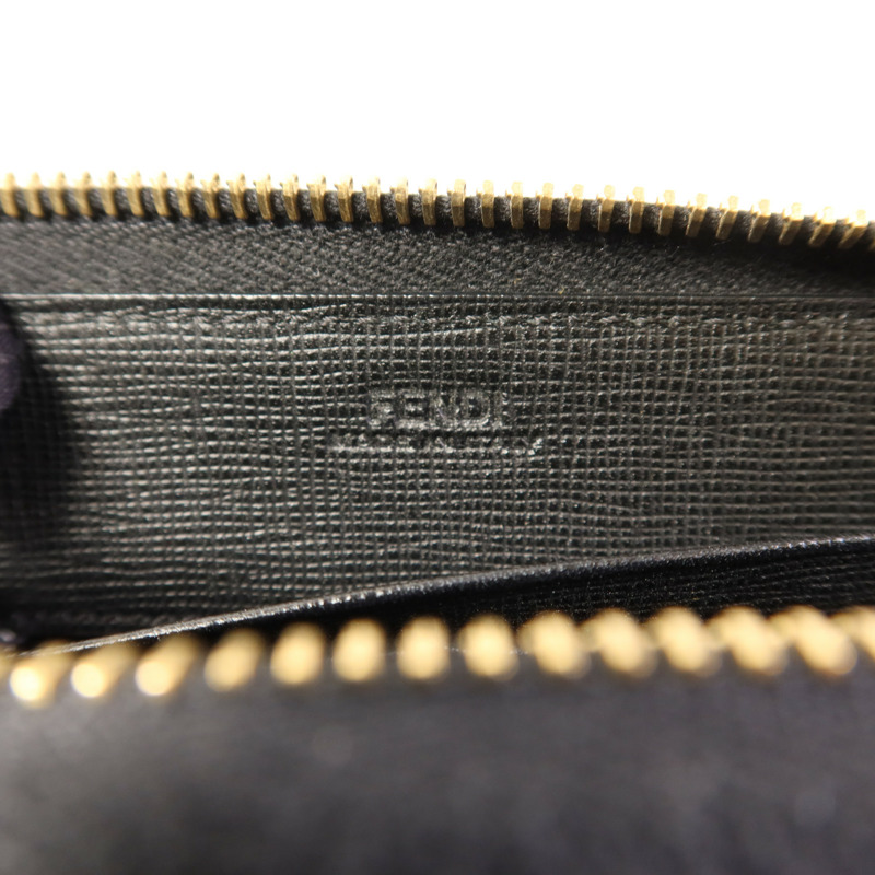 FENDI 牛皮皮革Long Round Wallet金扣長錢包-5