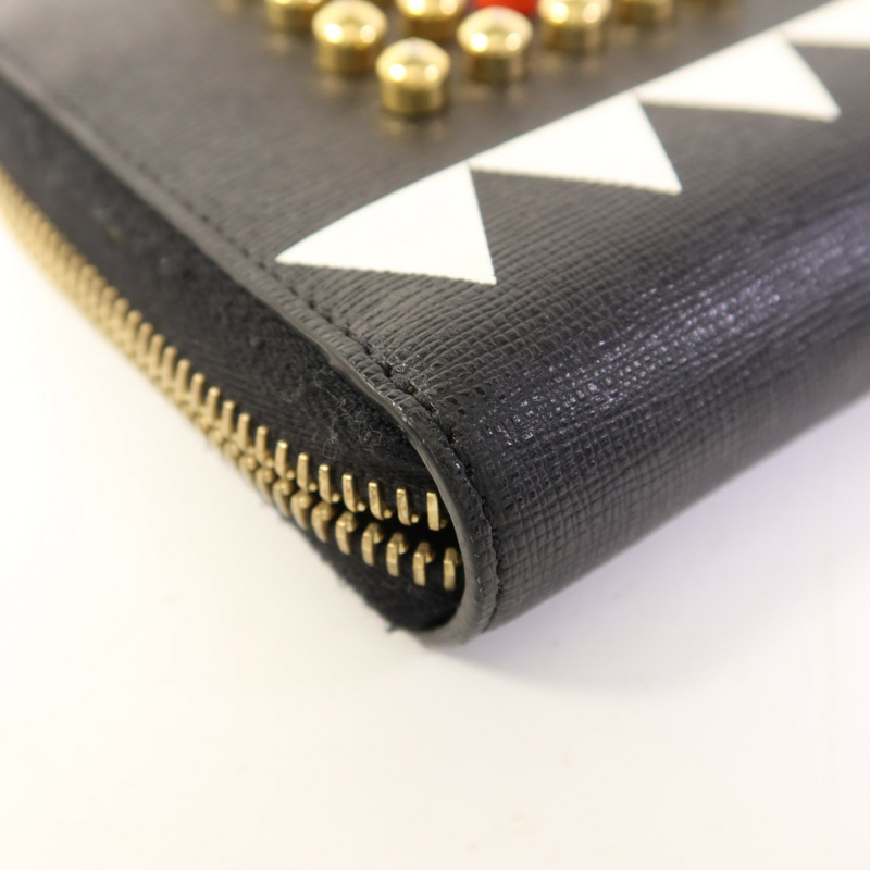 FENDI 牛皮皮革Long Round Wallet金扣長錢包-11