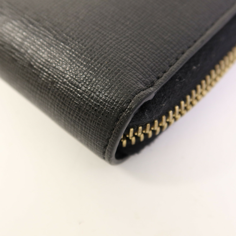 FENDI 牛皮皮革Long Round Wallet金扣長錢包-12