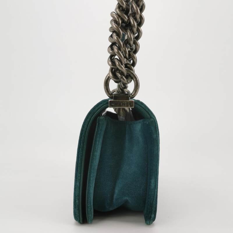 Chanel Leboy 季節限定款 小號 羊皮 絨布 菱格 方形 雙C 鎖扣 單肩包-2