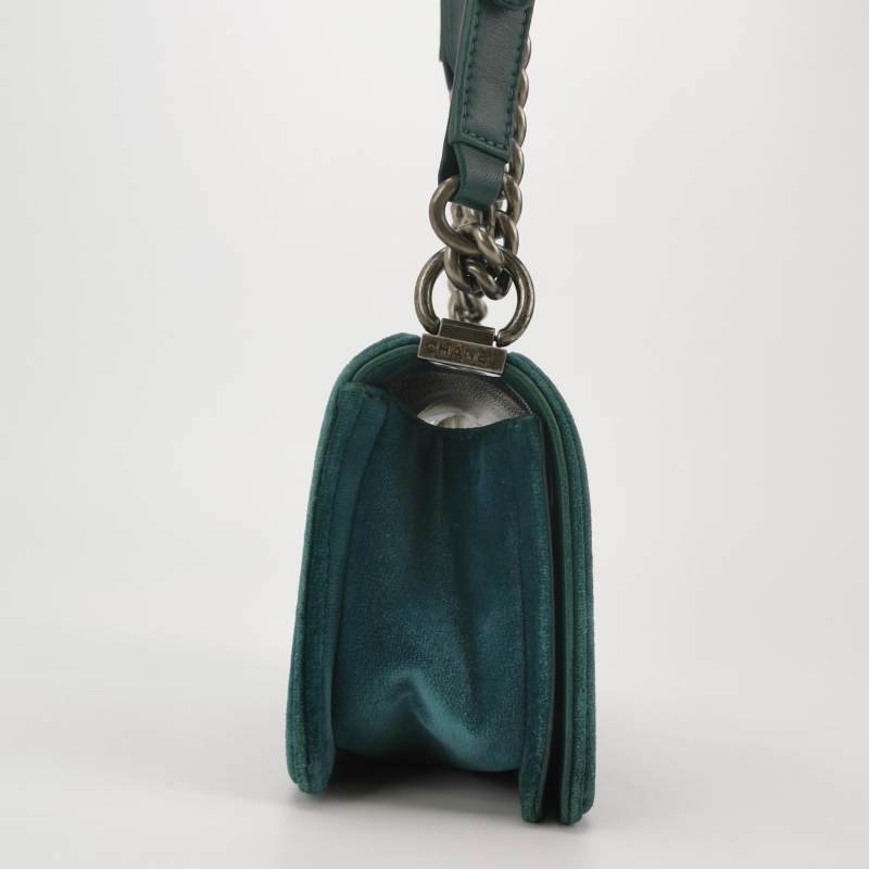 Chanel Leboy 季節限定款 小號 羊皮 絨布 菱格 方形 雙C 鎖扣 單肩包-3