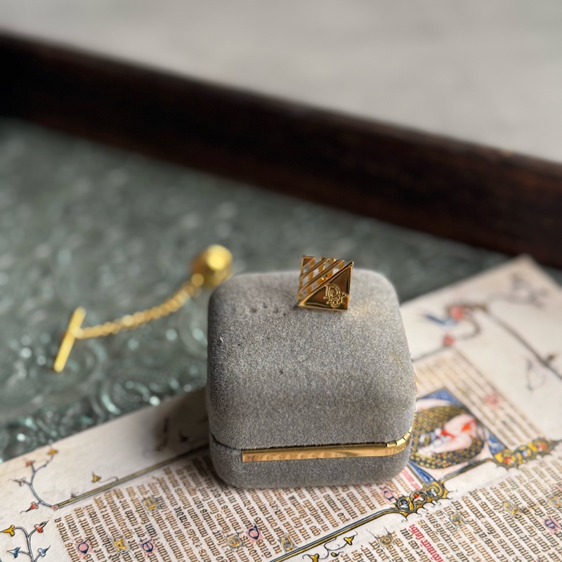 Christian Dior 西裝配飾 金色 胸針 扣針 男女適用-6