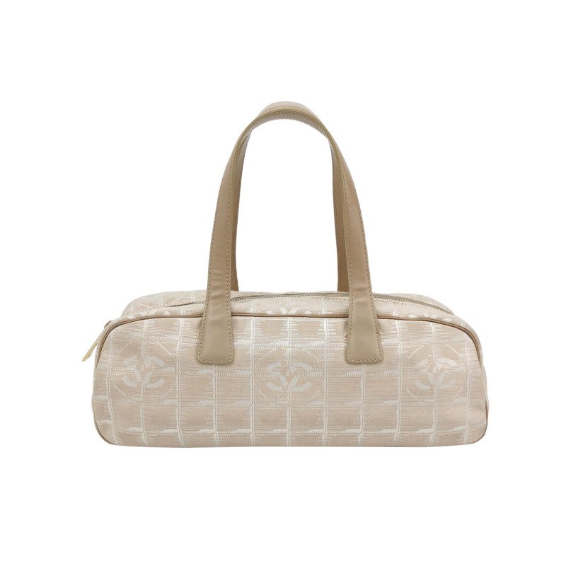 Chanel Travel Line 牛皮 帆布 冰格紋 中古 手提包-0