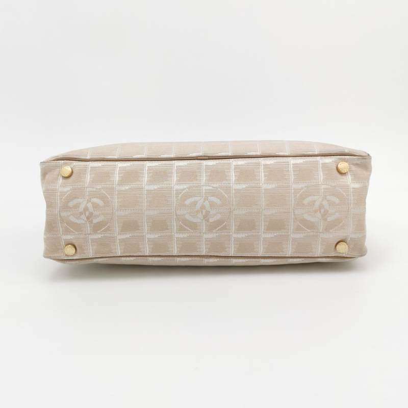 Chanel Travel Line 牛皮 帆布 冰格紋 中古 手提包-5