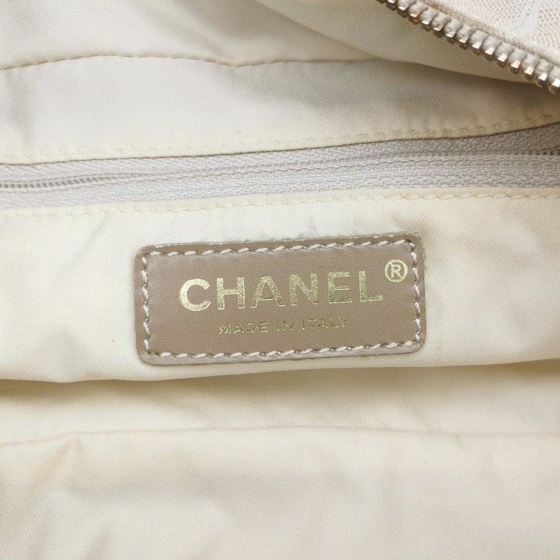 Chanel Travel Line 牛皮 帆布 冰格紋 中古 手提包-7