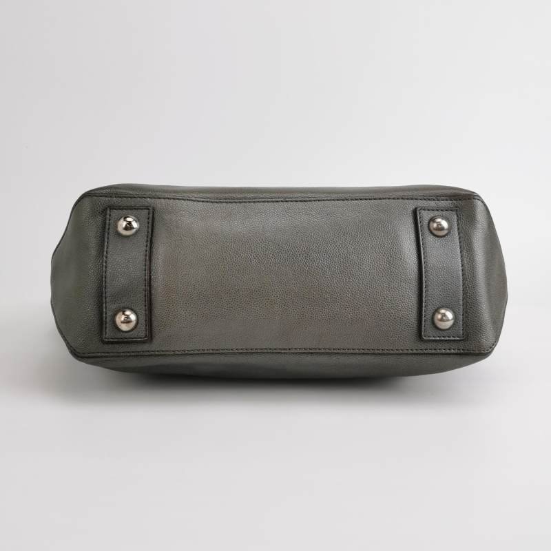 Chanel 牛皮 純色 矩形旋扣 單肩包-5