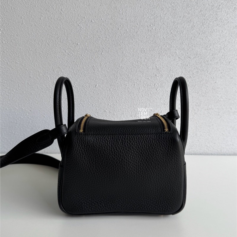 全新全配有購證💖 Hermès 愛馬仕 Mini Lindy 黑色金釦二代 斜背包-4