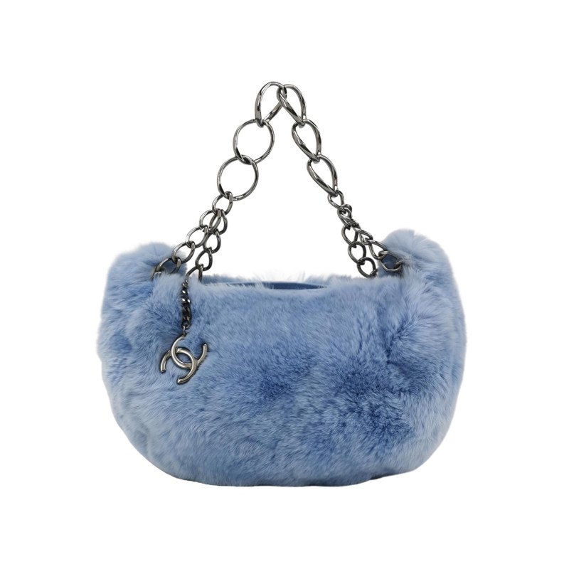 Chanel 純色 雙C Logo 吊墜 中古 手提包-0