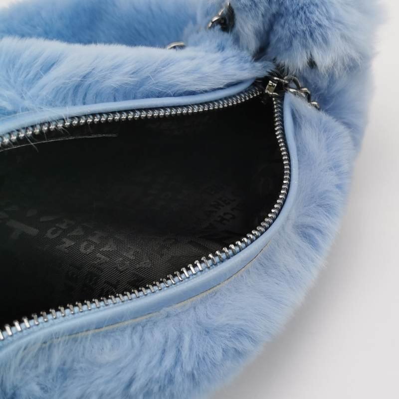 Chanel 純色 雙C Logo 吊墜 中古 手提包-6