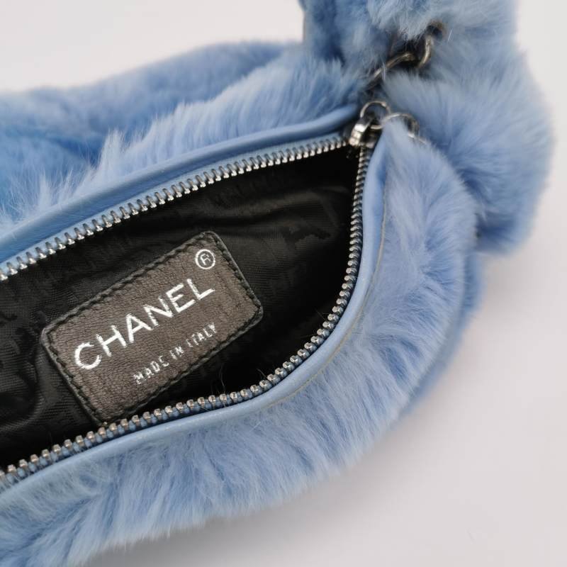 Chanel 純色 雙C Logo 吊墜 中古 手提包-7