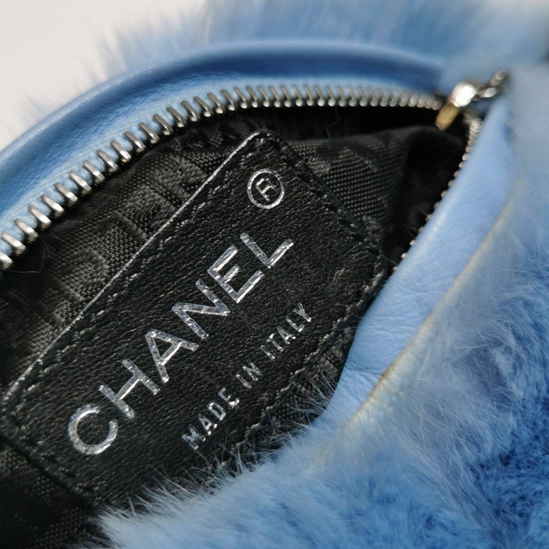 Chanel 純色 雙C Logo 吊墜 中古 手提包-9