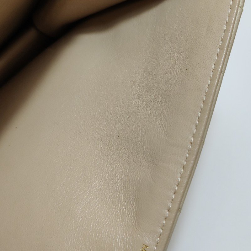 Chanel 羊皮 純色 V紋 絎縫 雙C扣 中古 斜背包 單肩包-9