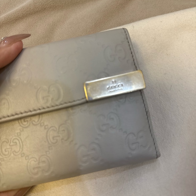 Gucci 淺灰色長夾-19