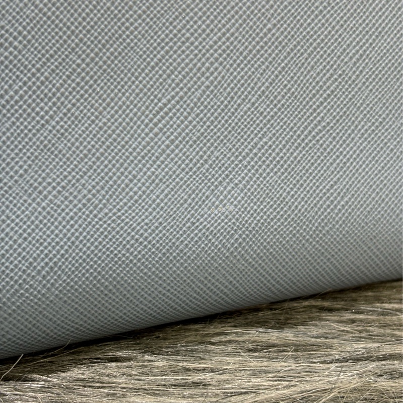 PRADA 1M0506 粉藍色 牛皮 蝴蝶結 拉鍊 零錢 信用卡 包 長夾 皮夾 錢包-18