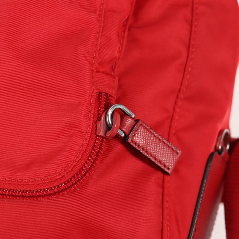 【日本直送】PRADA 單肩包 尼龍 紅色 銀色 正品 ki5917A-19