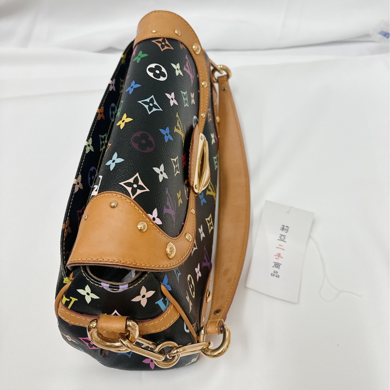 莉亞精品♡ LV 黑彩肩背包 二手美包-6