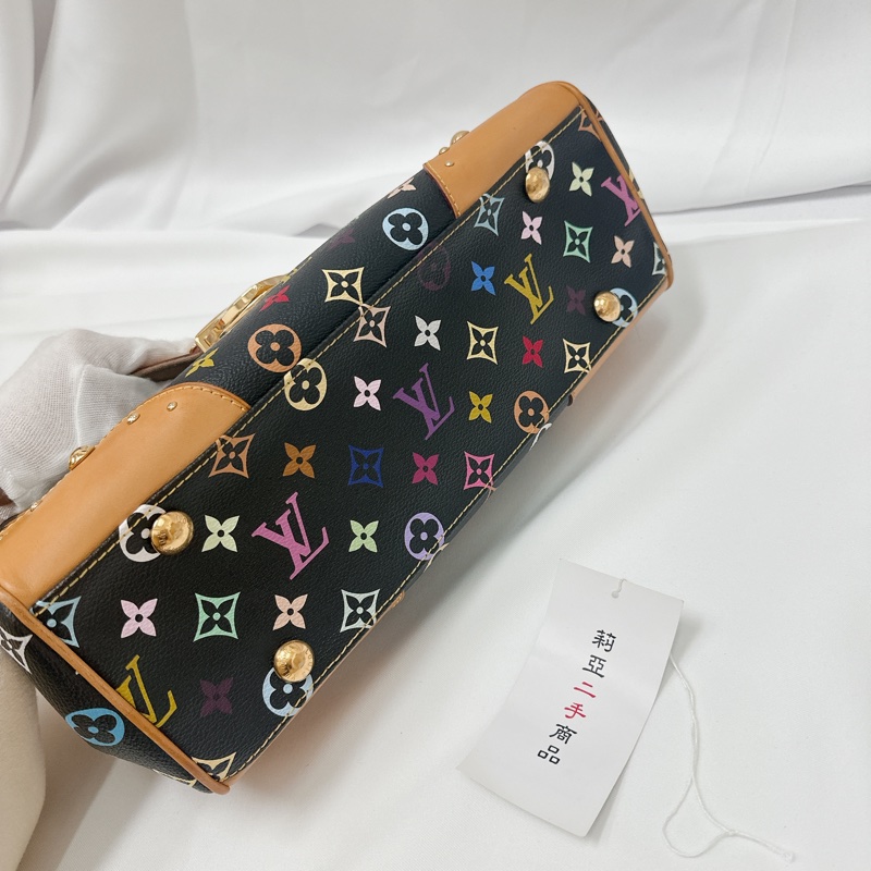 莉亞精品♡ LV 黑彩肩背包 二手美包-7