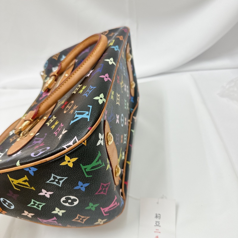 莉亞精品♡ LV 黑彩手提肩背包 二手美包-10